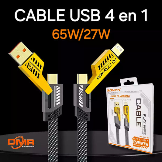 CABLE 4 EN 1 CON CARGA ULTRA RAPIDA