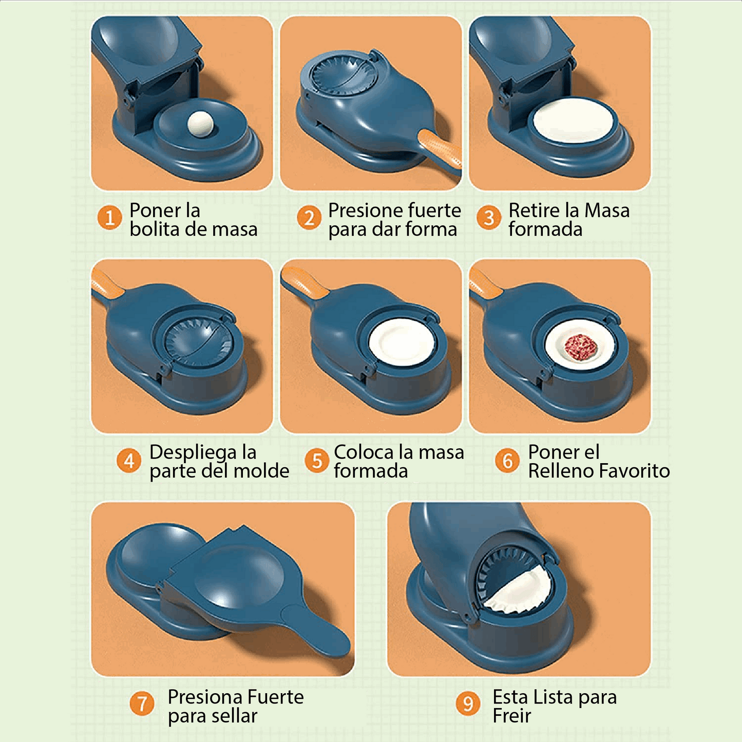 Molde Prensa 2en1 para Mini Empanadas