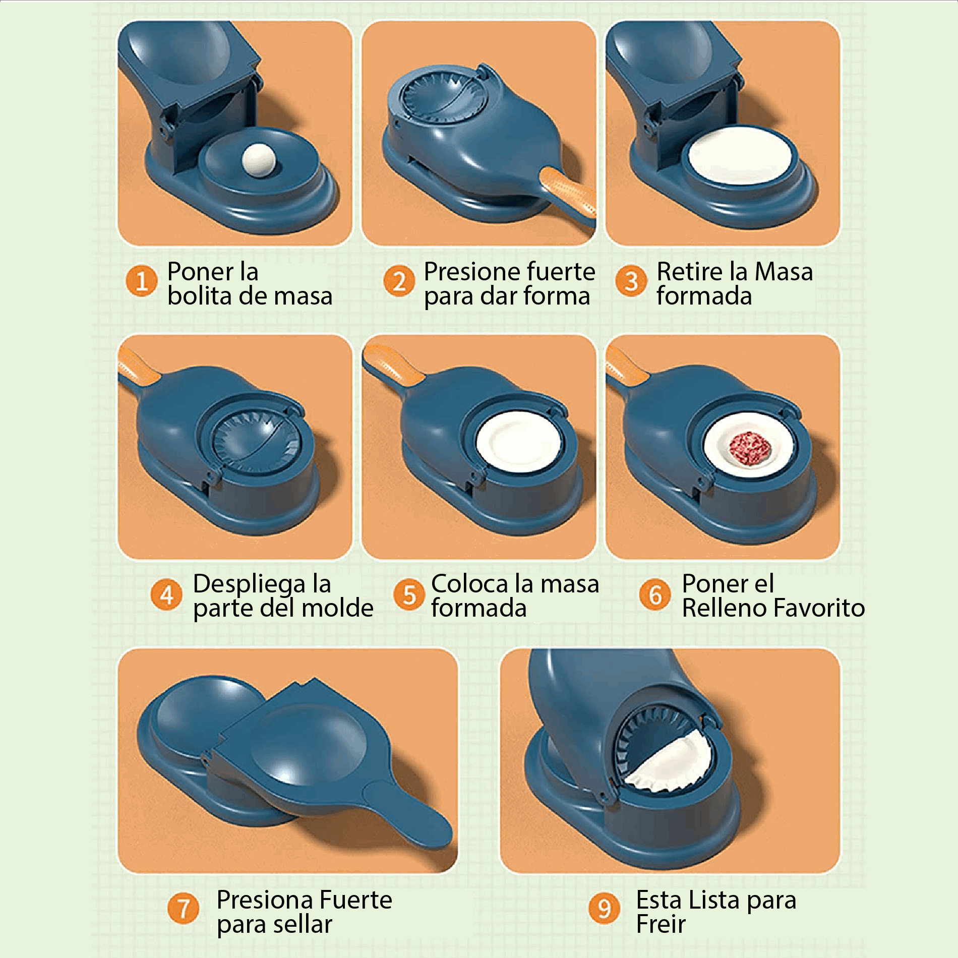 Molde Prensa 2en1 para Mini Empanadas