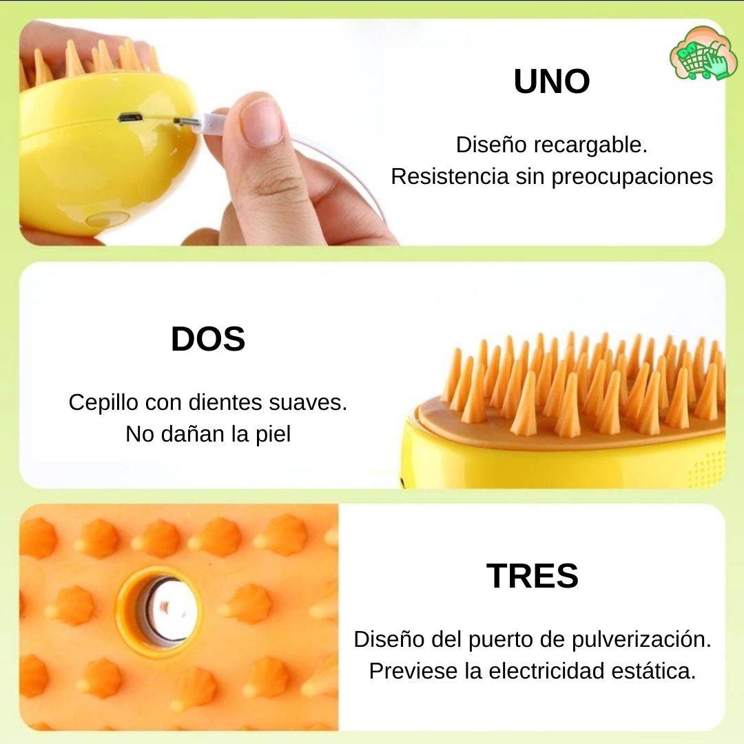 Cepillo Vaporizador Mascotas 3 en 1 - Instorepic™(OFERTA 2 X1)