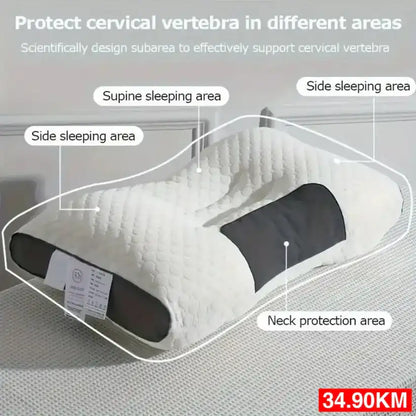 Almohada ortopédica con soporte cervical 3D, fabricada en espuma viscoelástica.